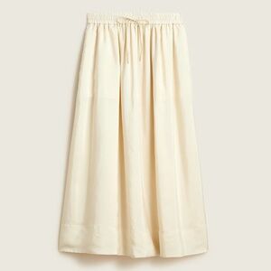 J.Crew Silk Pull-On Midi Skirt BA909 Champagne Ivory Elastic Waist L